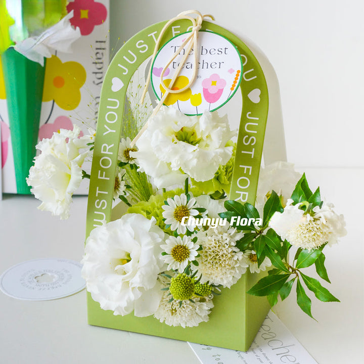 Set of 6 Flower Arrangement Flower Gift Box with Handle