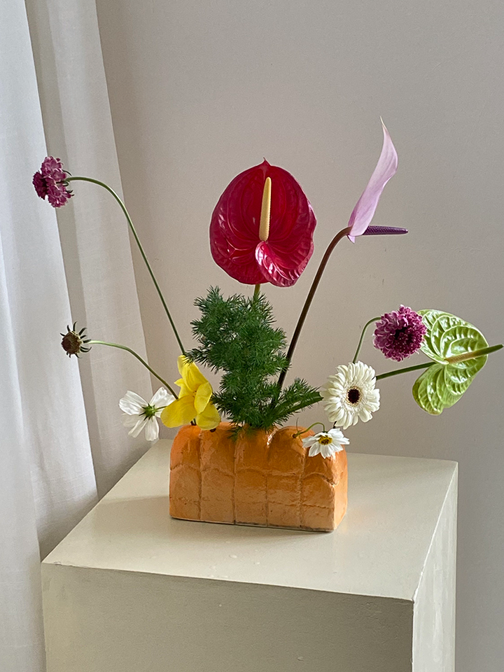 Toast Bread Shape Unique Ceramic Flower Vase