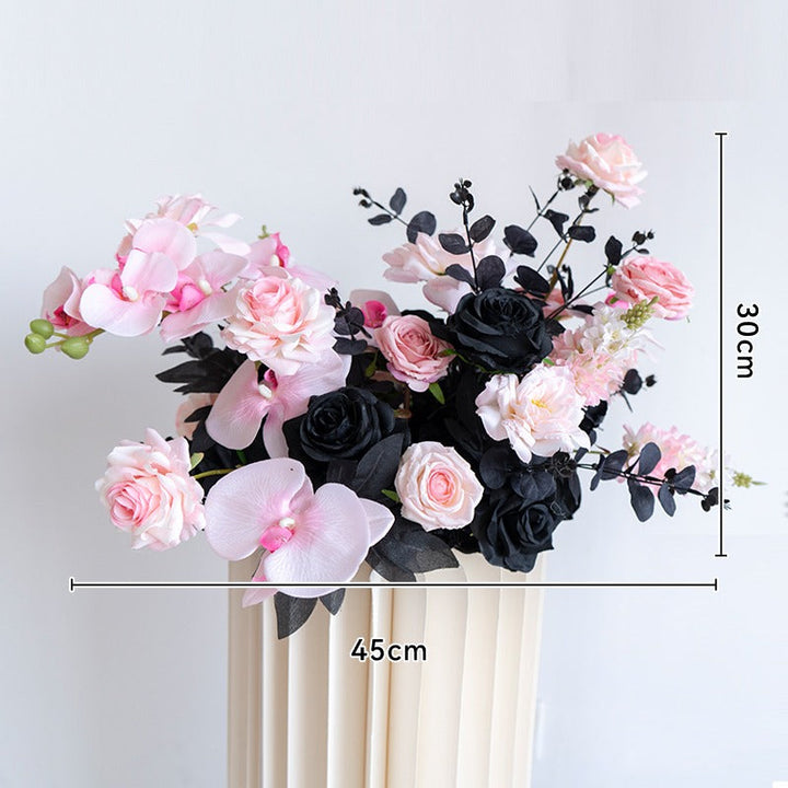 Pink Black Hanging Flower Set for Wedding Party Decor Proposal