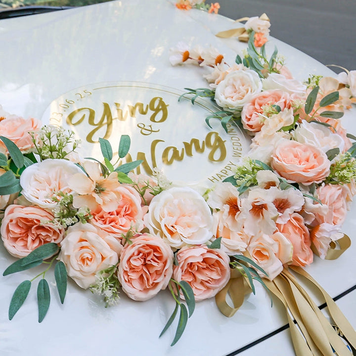 wedding decorations Silk Flowers Wedding Car Decoration Set, perfect wedding decoration