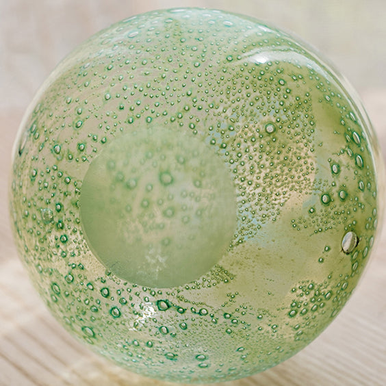 Gradient Green Bubble Glass Art Vase