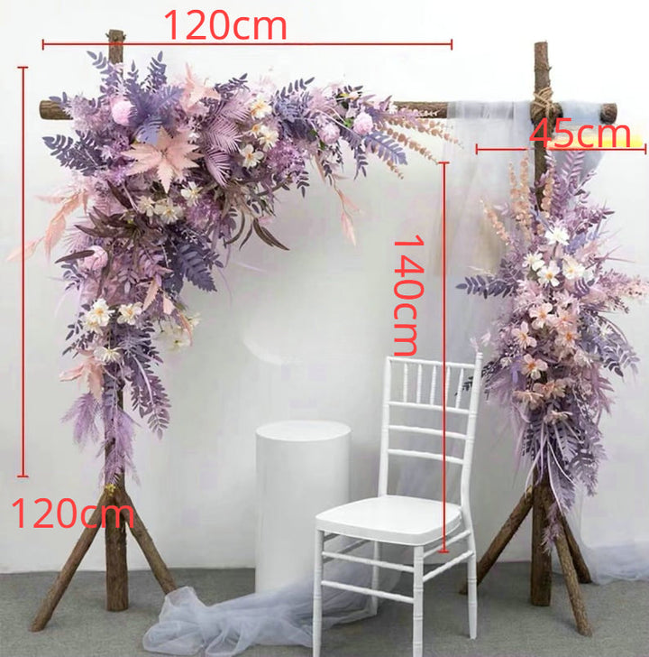 Purple Triangular Hanging Flower for Wedding Party Decor Proposal