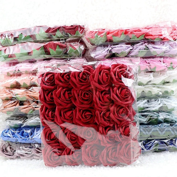 30pcs Artificial Foam Flower Rose Stems