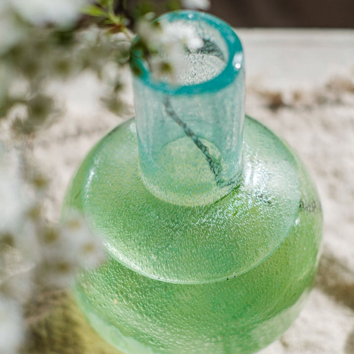 Gradient Green Bubble Glass Art Vase