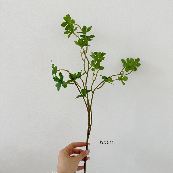 Minimal Donut Vase with Fake Greenery Branch