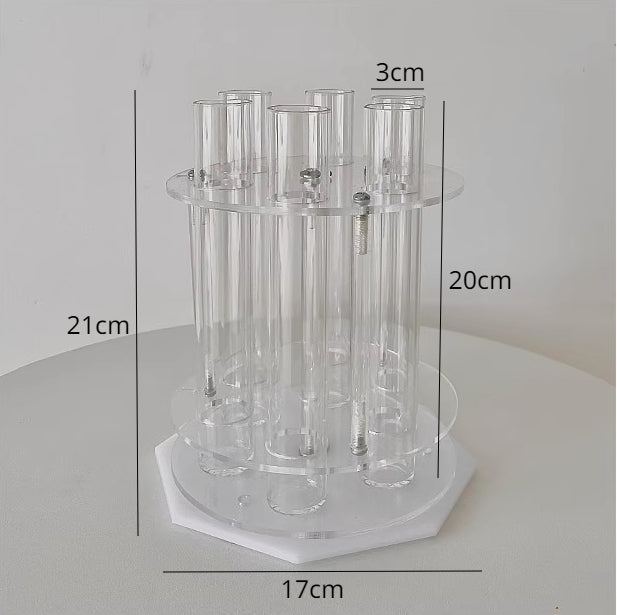 Rotating Clear Glass Test Tube Vase