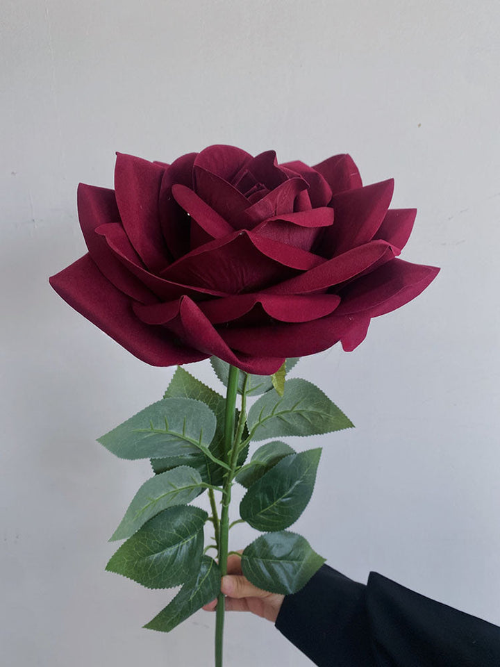 Single Stem Velvet Giant Artificial Rose, perfect as florist fake flowers.