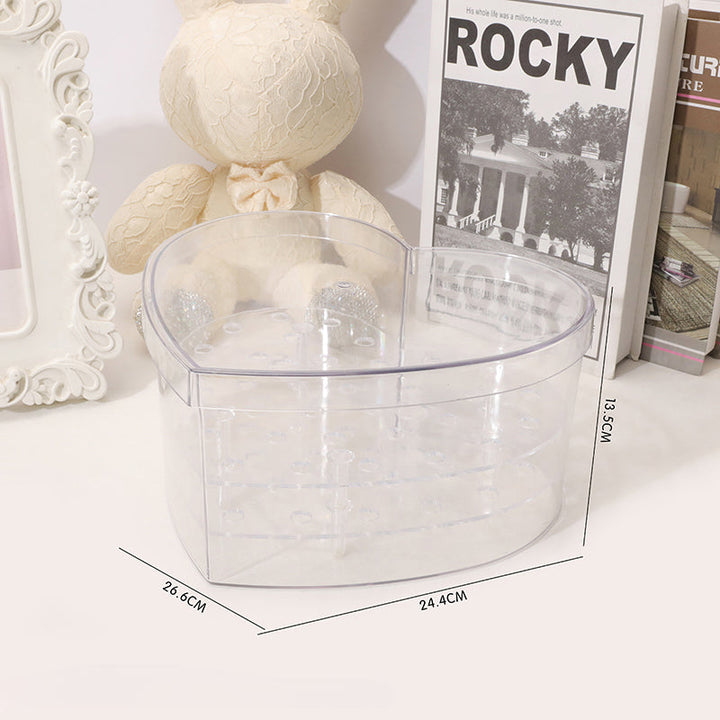 Heart-shaped Clear Acrylic Rose Arrangement Box