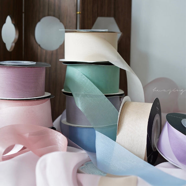 Solid Color Silk Fabric Ribbon (40mmx25Yd)