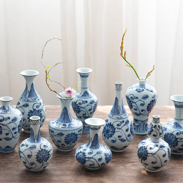 Vintage Blue and White Small Chinese Vase