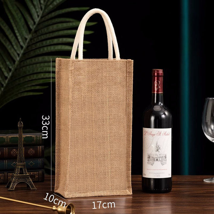 Burlap Wine Gift Bags with Window