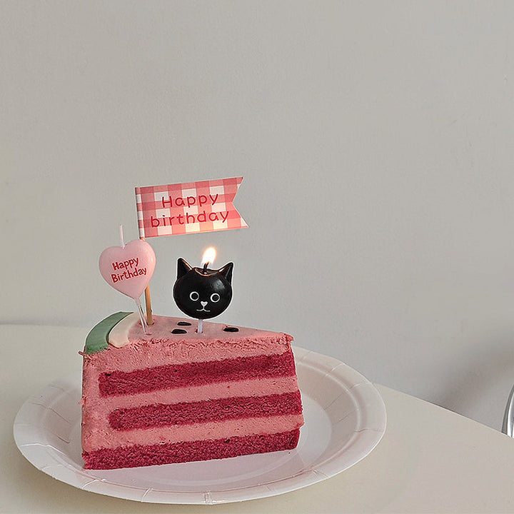 5pcs Cute Black Cat Birthday Candles