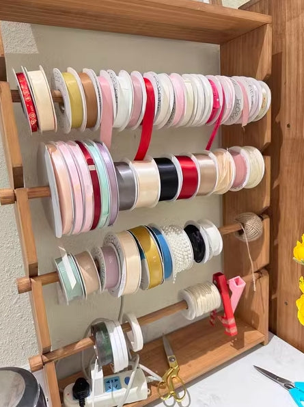 Florist Ribbon Rack Wooden Ribbon Organizer Rack for Flower | Wedding & Floral Supplies