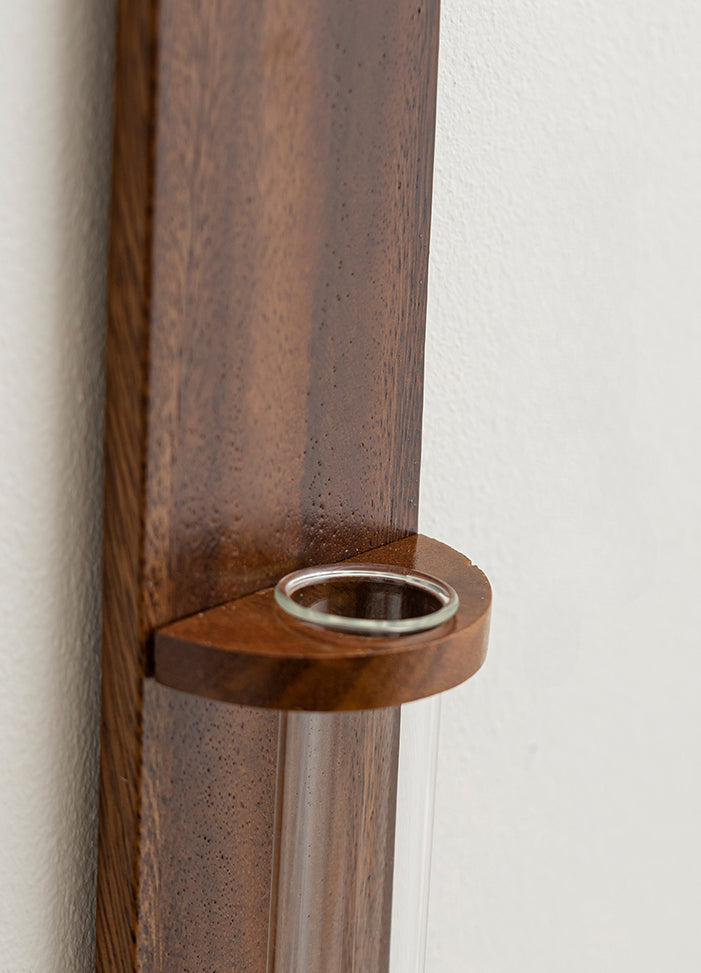 Wall-Mounted Wood Hydroponic Vase