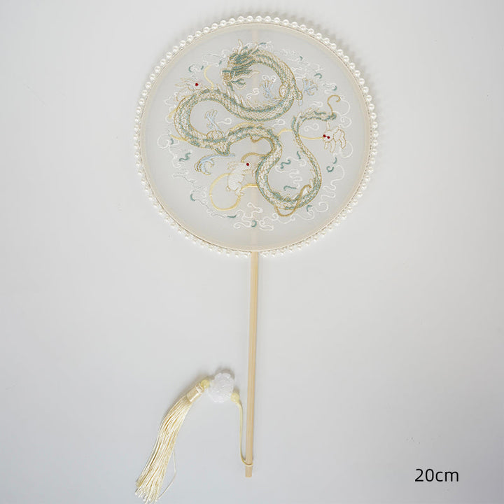 Chinese Embroidery Pearl Fan, perfect as florist supply.