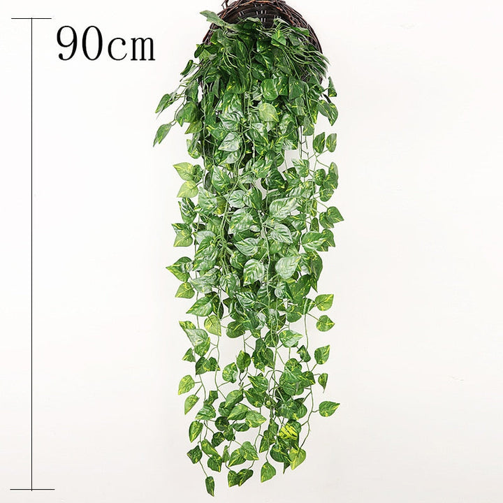 Artificial Plant Vines Wall Hanging Rattan Leaves, perfect as faux plants.