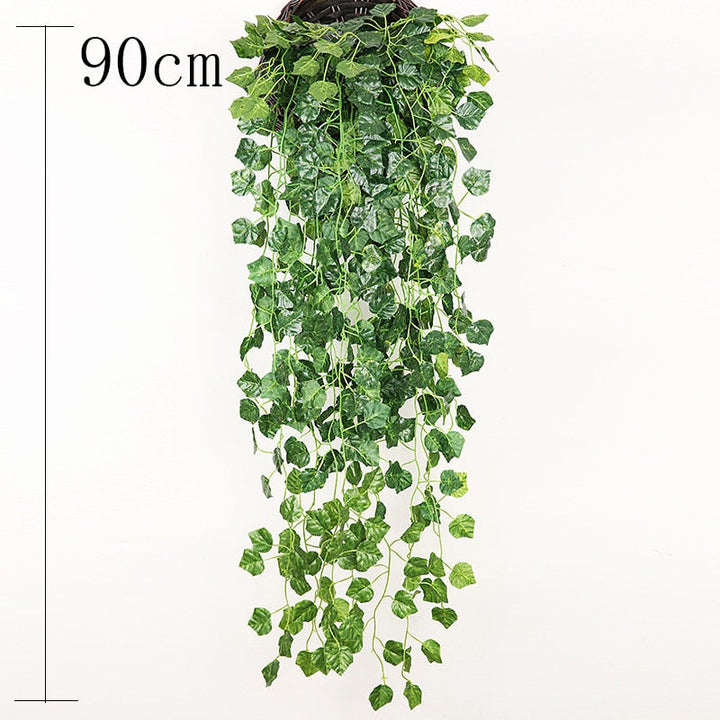 Artificial Plant Vines Wall Hanging Rattan Leaves, perfect as faux plants.