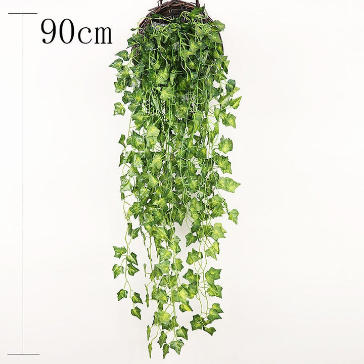 Artificial Plant Vines Wall Hanging Rattan Leaves, perfect as faux plant.