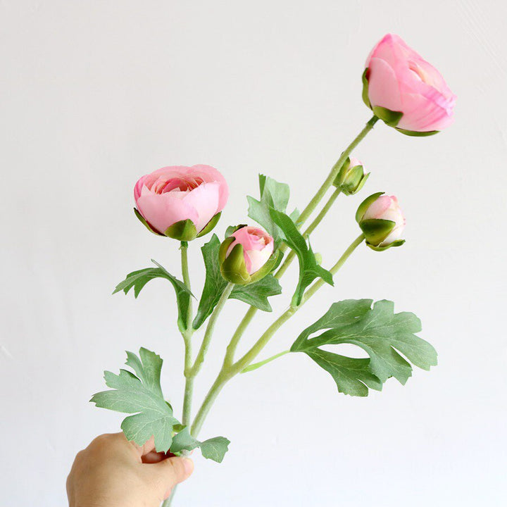 Artificial Ranunculus Flower with Foliage, perfect as artificial flowers.