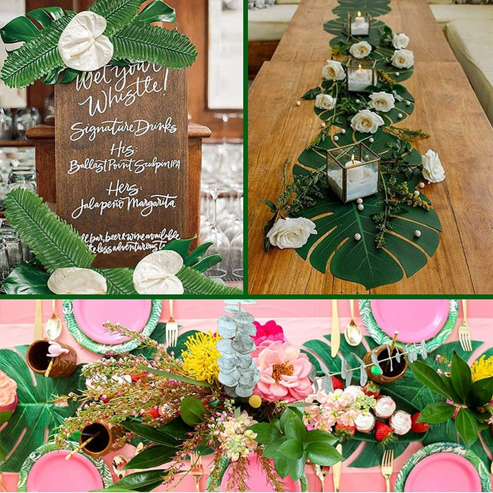 Artificial Tropical Palm Leaves Hawaiian Party Decoration, perfect as faux plant.