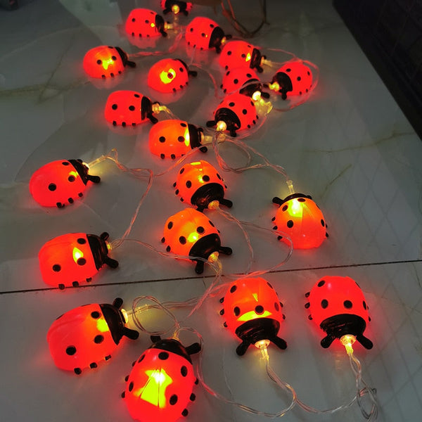 Battery Powered Ladybugs LED String Fairy Lights