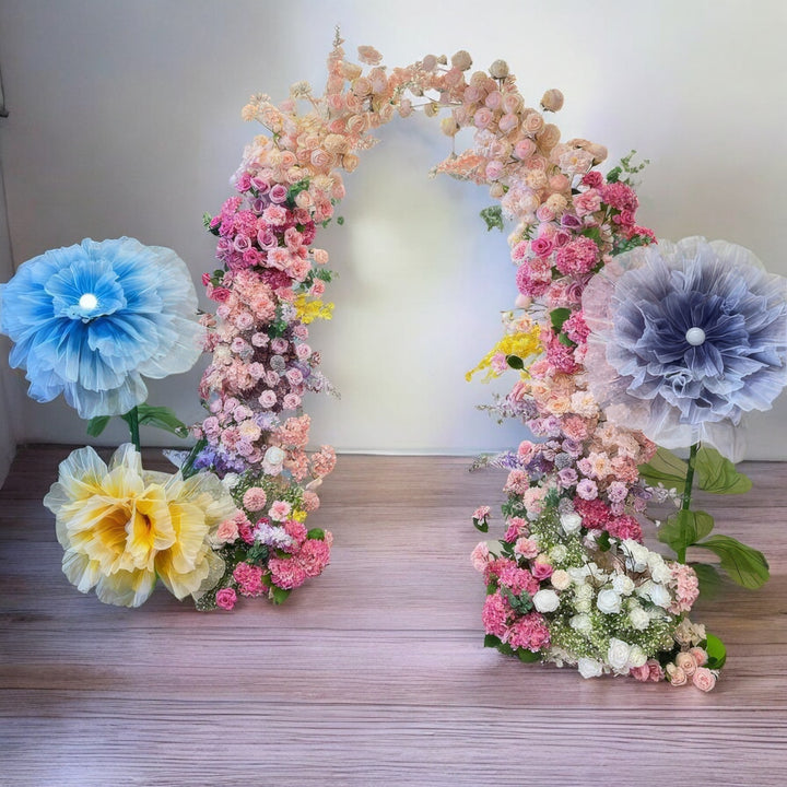 Wedding Arch Pink Purple Rose Wedding Arch Artificial Florals Backdrop Event Proposal Wedding Decoration