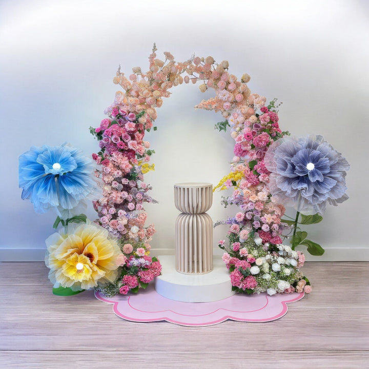 Wedding Arch Pink Purple Rose Wedding Arch Artificial Florals Backdrop Event Proposal Wedding Decoration