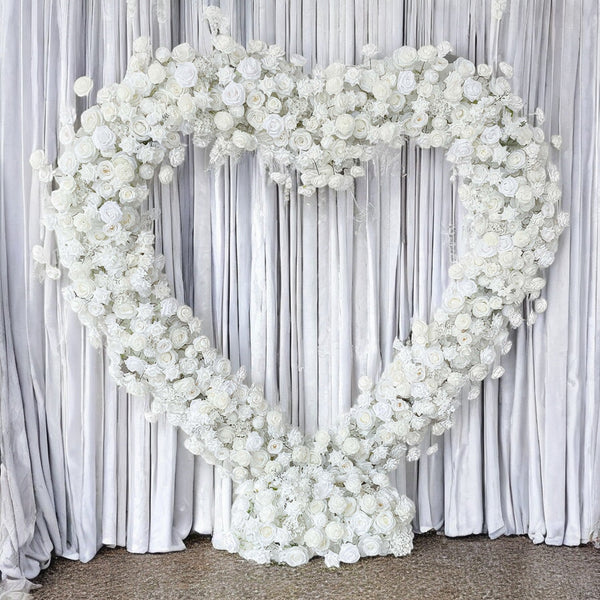 Floral Wedding Arch White Rose Wedding Arch Heart Shaped Floral Set Backdrop Proposal Wedding Party Decor