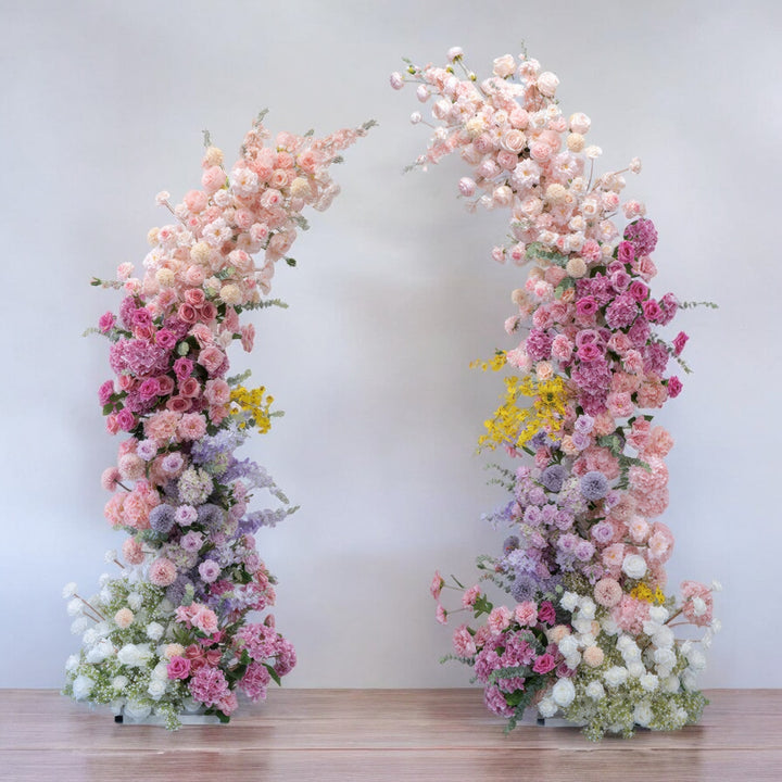 Wedding Arch Pink Purple Rose Wedding Arch Artificial Florals Backdrop Event Proposal Wedding Decoration