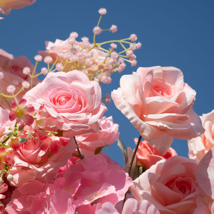 Flower Arch 7D 6.5x8ft Pink Roses Florals Set Fabric Backdrop Flower Wall Proposal Wedding Party Decor