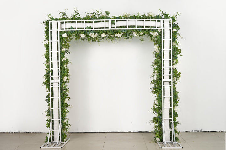 Green White Flower Arch for Wedding Party Decor Proposal