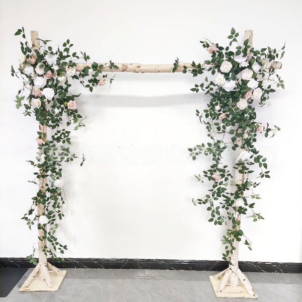 5ft White and Blush Wedding Arch Garland with Silk Roses