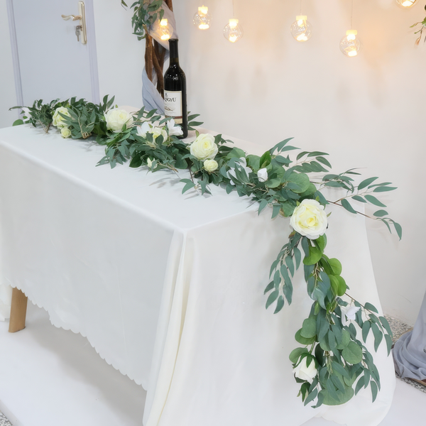 6ft Head Table Flower Garland In Soft Yellow