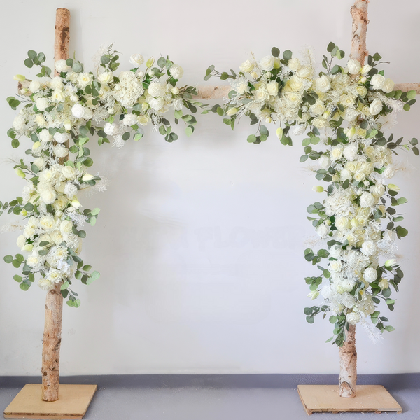 Ivory & Cream Wedding Arch Decor With Silk Roses