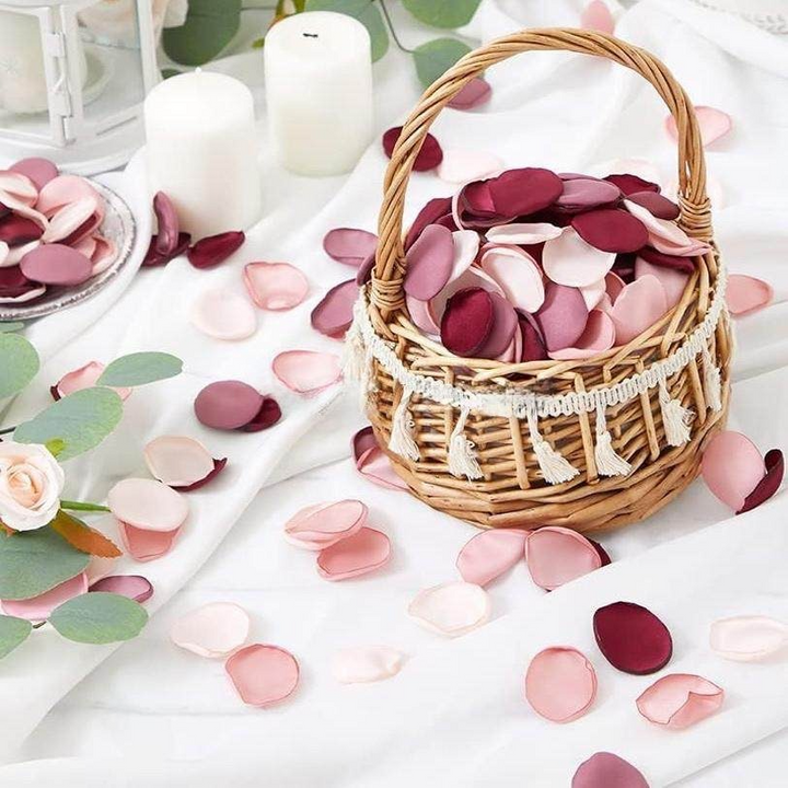 Mix Dusty Rose & Pink Silk Rose Petals for Wedding Decor and Special Events 1.3x1.5 inch (3.3x3.8 cm)