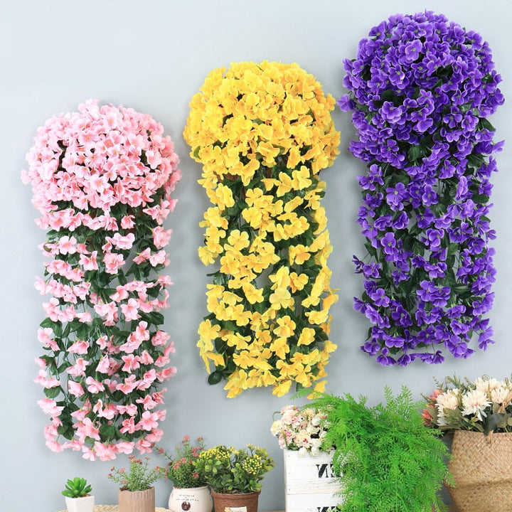 Artificial Wall Hanging Basket Flowers, perfect as artificial plants.