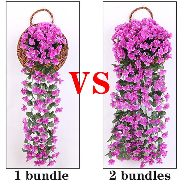 Artificial Wall Hanging Basket Flowers, perfect as artificial plants for outdoors.