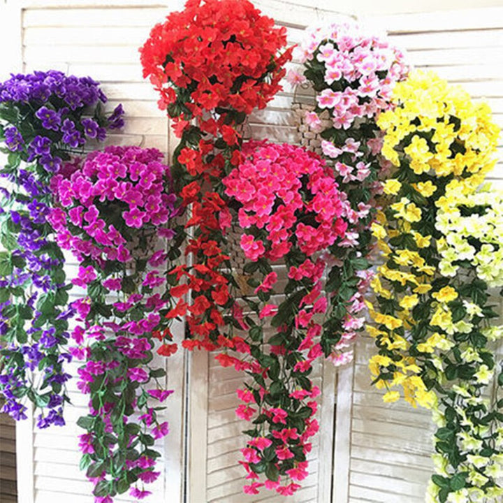 Artificial Wall Hanging Basket Flowers, perfect as faux plant.