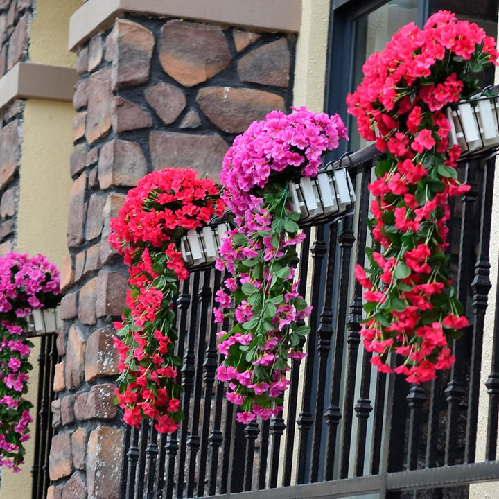 Artificial Wall Hanging Basket Flowers, perfect as artificial plants for outdoors.