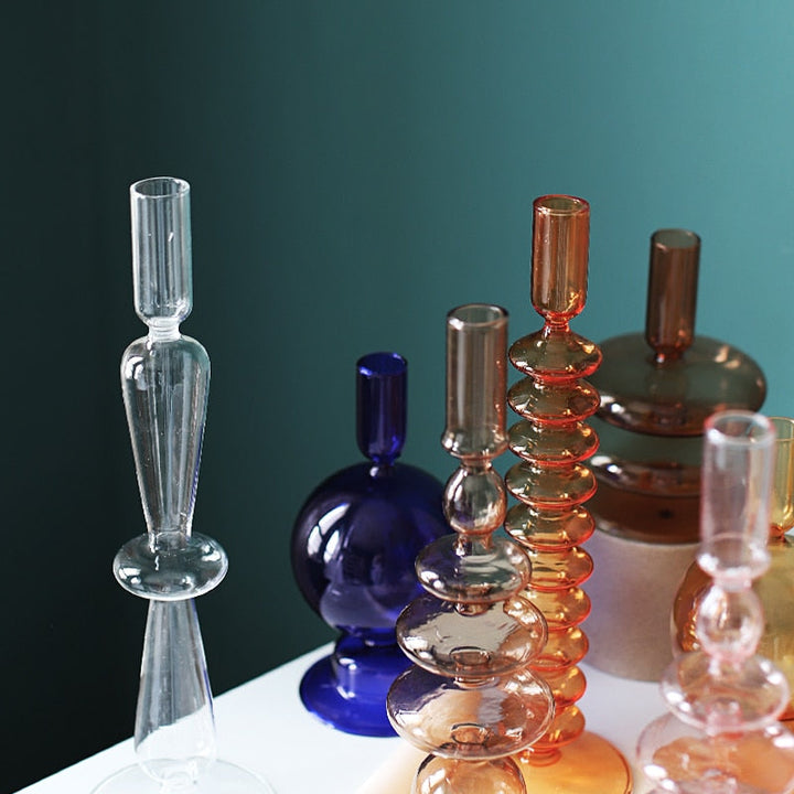 Glass Candle Holders Room Modern Home Decor