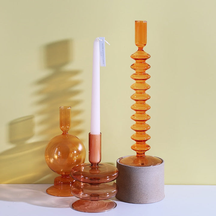 Glass Candle Holders Room Modern Home Decor