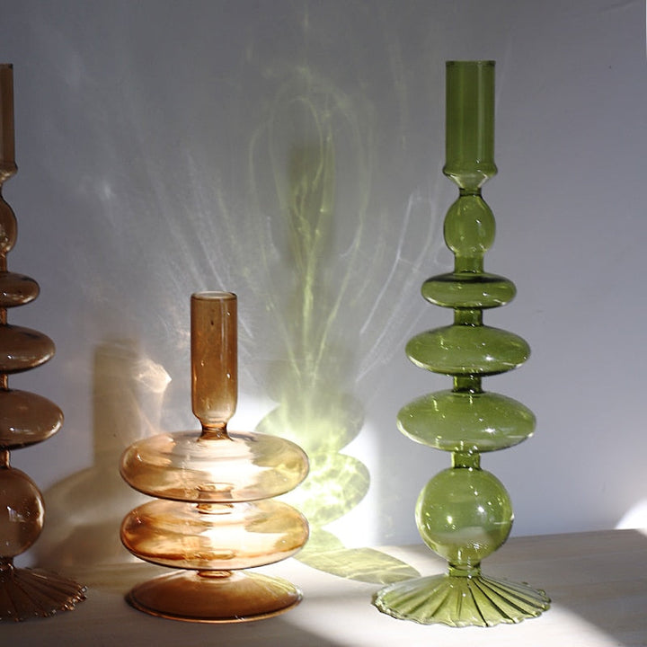 Glass Candle Holders Room Modern Home Decor