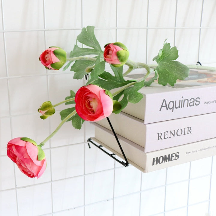 Artificial Ranunculus Flower with Foliage, perfect as florist fake flowers.