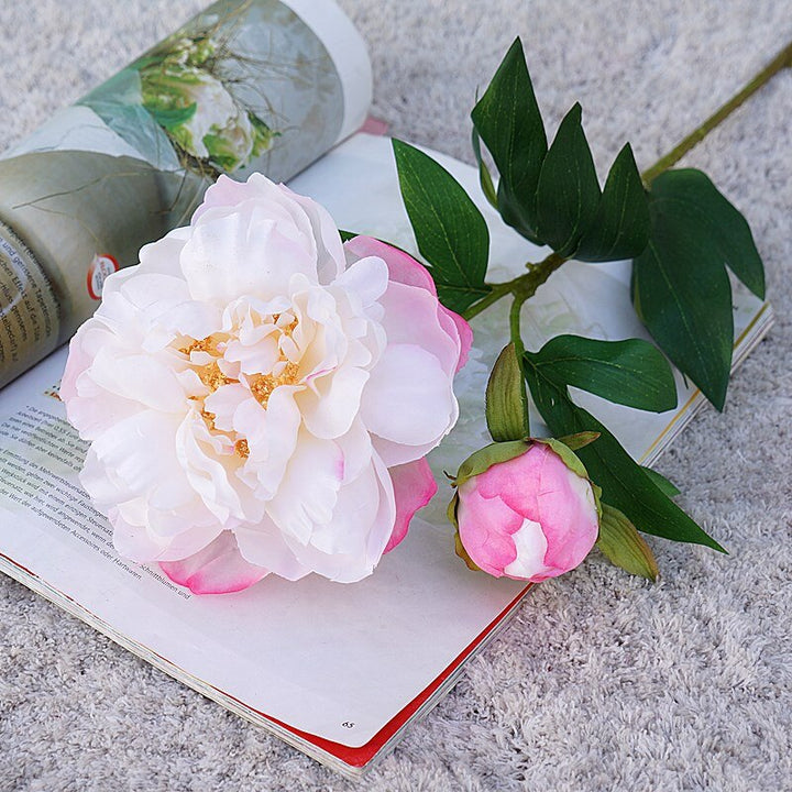 Artificial Peony Flower Fake Flower Branch, perfect as silk flowers.