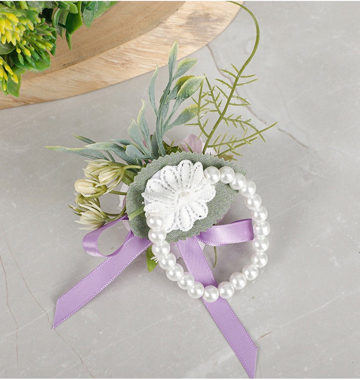 Elegant Silk Lavender Rose Corsage for Weddings