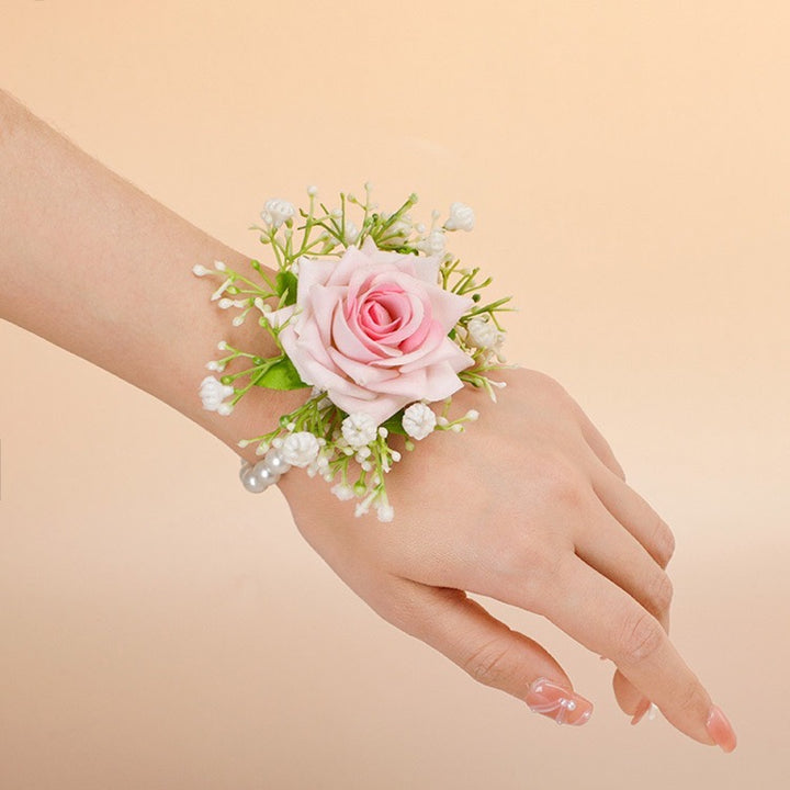 Delicate Silk PInk Rose Wedding Corsage