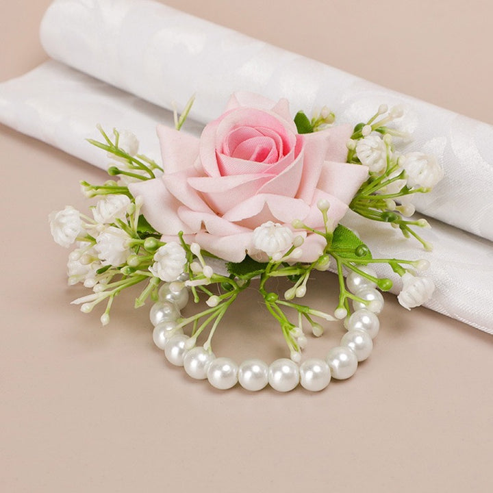 Delicate Silk PInk Rose Wedding Corsage