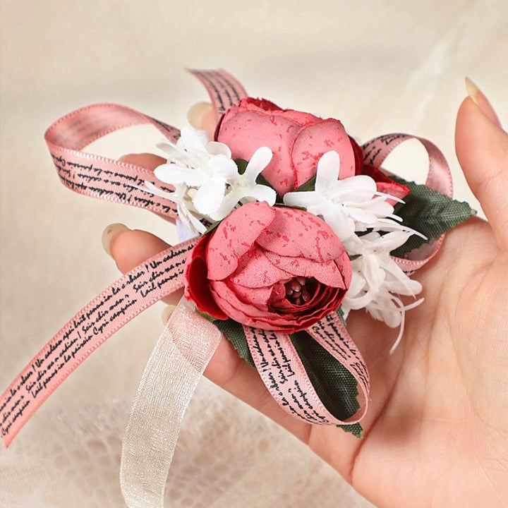 Charming Silk Rose Corsage for Weddings