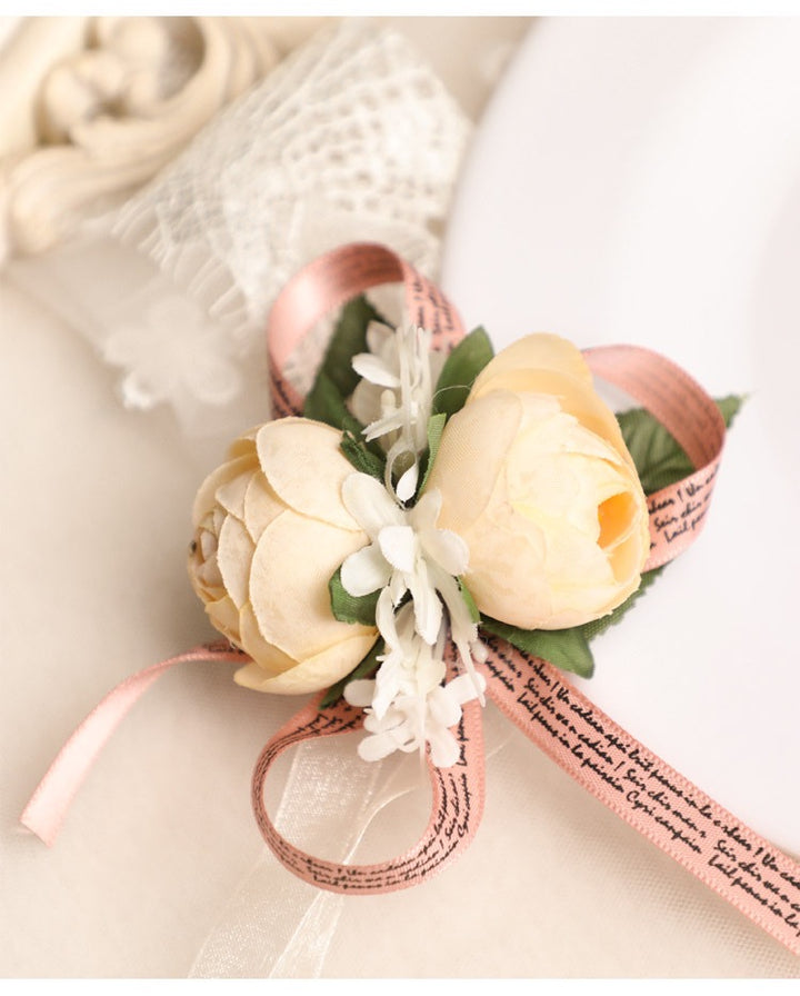 Charming Silk Rose Corsage for Weddings