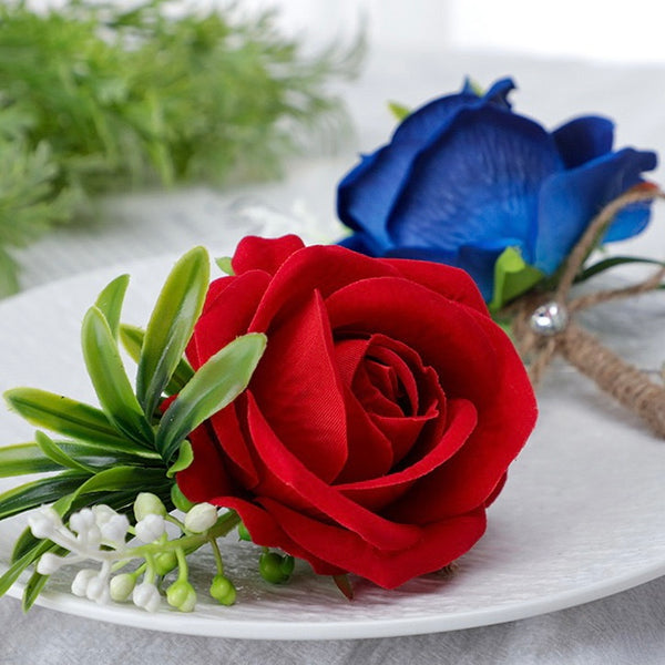 Stylish Silk Rose Boutonniere